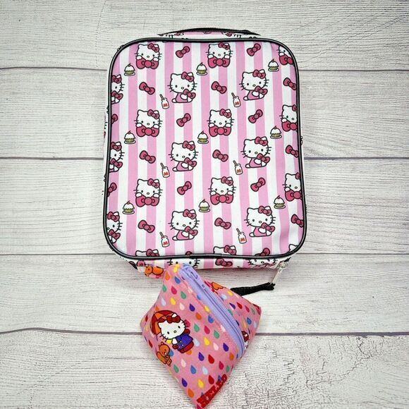 HELLO KITTY Insulated Lunch Tote‎ + Coin Purse Zippered Black Handle - Picture 1 of 7